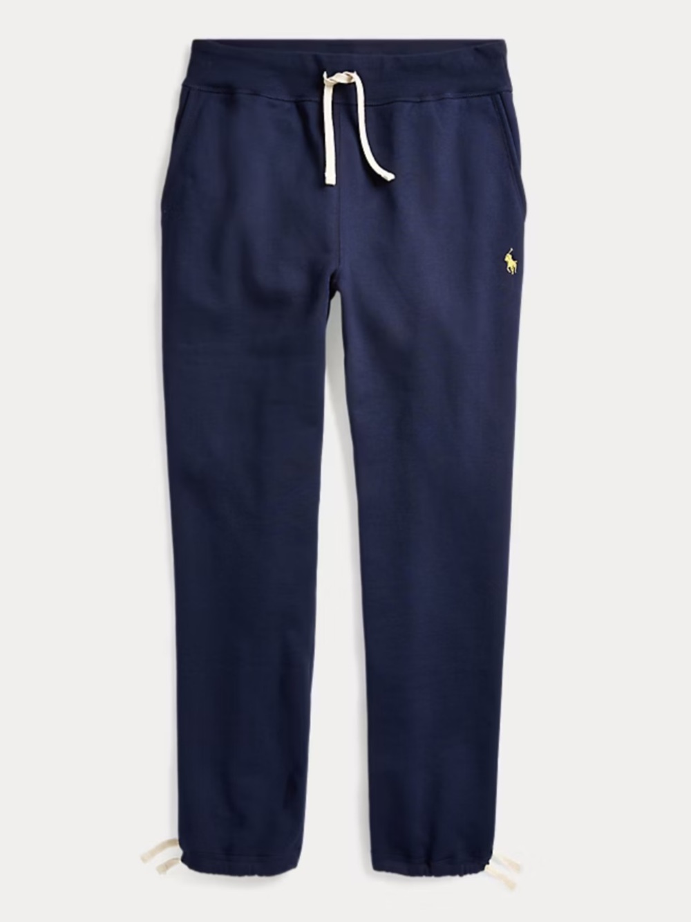 Ralph Lauren Navy Drawstring Fleece Joggers with Yellow Pony Size XL